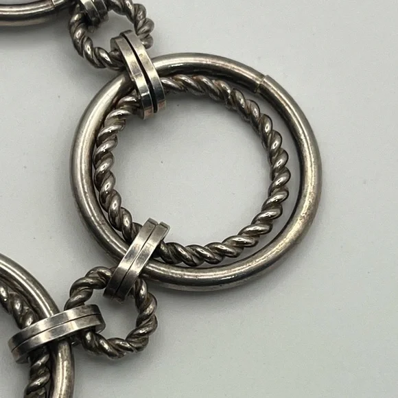 Grosse Germany heavy sterling silver round link twisted chain bracelet vintage